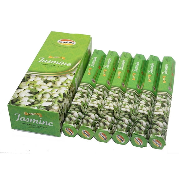 Govinda Incense - Jasmine - 120 Incense Sticks, Masala Coated Incense