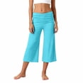 thumbnail image 5 of Rvusndi Girls Summer Fold Over Pants Comfortable Loose Casual Wide Leg Yoga Pants with Elastic Waist Trousers for Kids Play and Everyday Wear, 5 of 5
