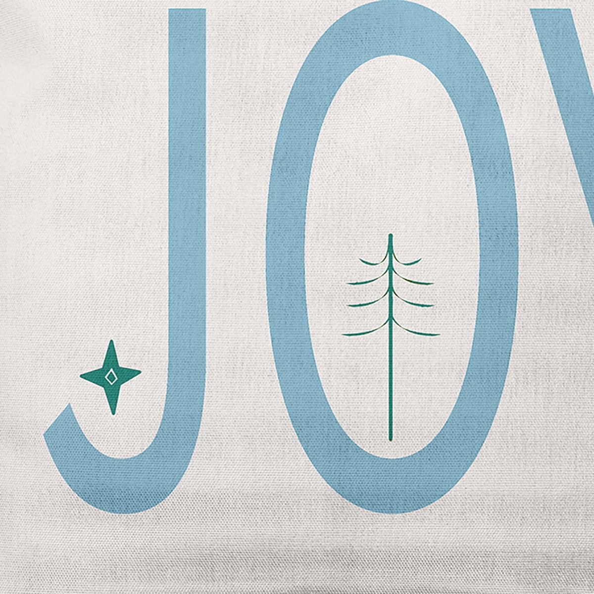 Simply Daisy Ice Colored Joy Filled Season Christmas Soft Spun Polyester Decorative Throw Pillow, 20" x 20"