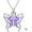 A2-Butterfly-February, variant on Cremation Necklace for Ashes 925 Sterling Silver Pet Paw/Butterfly Memorial Cremation Keepsake Pendant Jewelry Women Keepsake Bereavement Gift