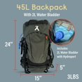 thumbnail image 2 of Mochila Bear Grylls para Senderismo 45L con Bolsa de Hidratación de 2L, 2 of 7