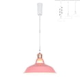 thumbnail image 1 of FSLiving Adjustable Height Track Pendnat Light H-Type Macaron Retractable Track Spotlight with Telescoping Rod Adjustable Gimbaled Lamp-Post Halo Track DIY Instant On Cover Lamp, Pink - 1 Light, 1 of 7