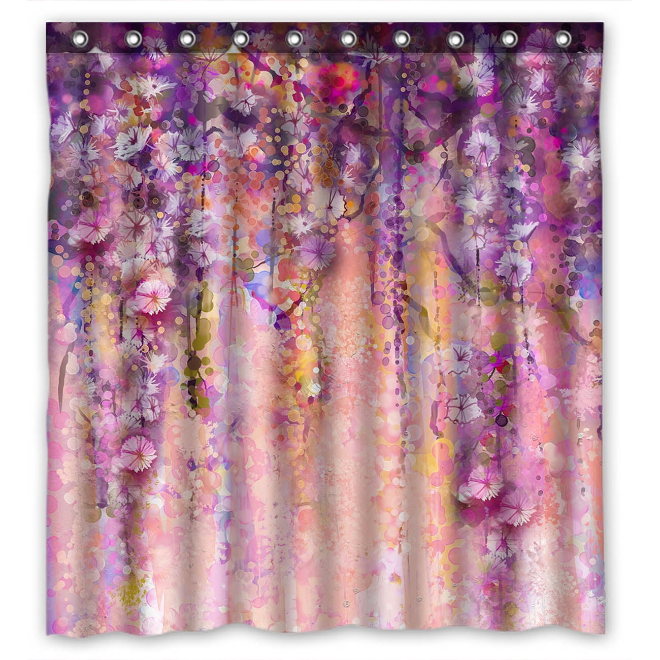 YKCG Spring Floral Purple Wisteria Flowers Tree Waterproof Fabric ...