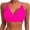 Hot Pink, variant on Women's Double Strap Twist Front Bikini Top Solid Black V-Neck Swim Bra for Beach Pool Party Dance Performance,S