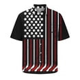 thumbnail image 3 of Camisas de verano con la bandera estadounidense de Leo en 3D para hombre, camisa hawaiana para mujer, camisas de playa con botones y mangas cortas estampadas a la moda, 3 of 5