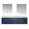 thumbnail image 3 of Lexora Home Geneva 72" Carrara Marble Top Double Vanity in Navy Blue, 3 of 11