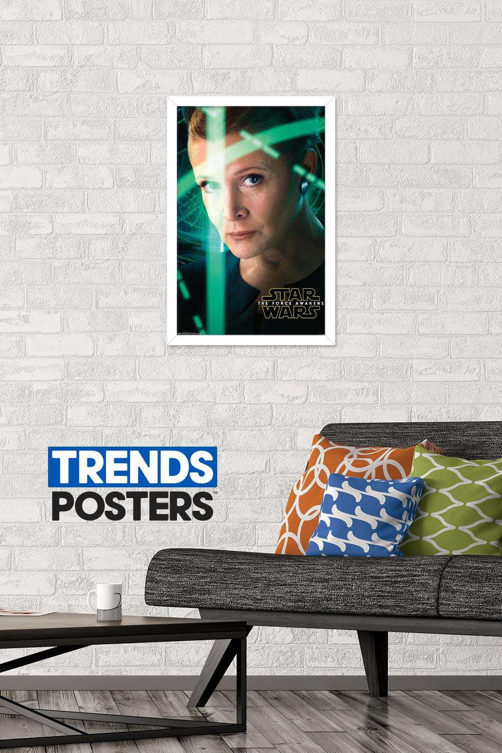 Star Wars: The Force Awakens - Leia Portrait Wall Poster, 14.725" x 22.375", Framed