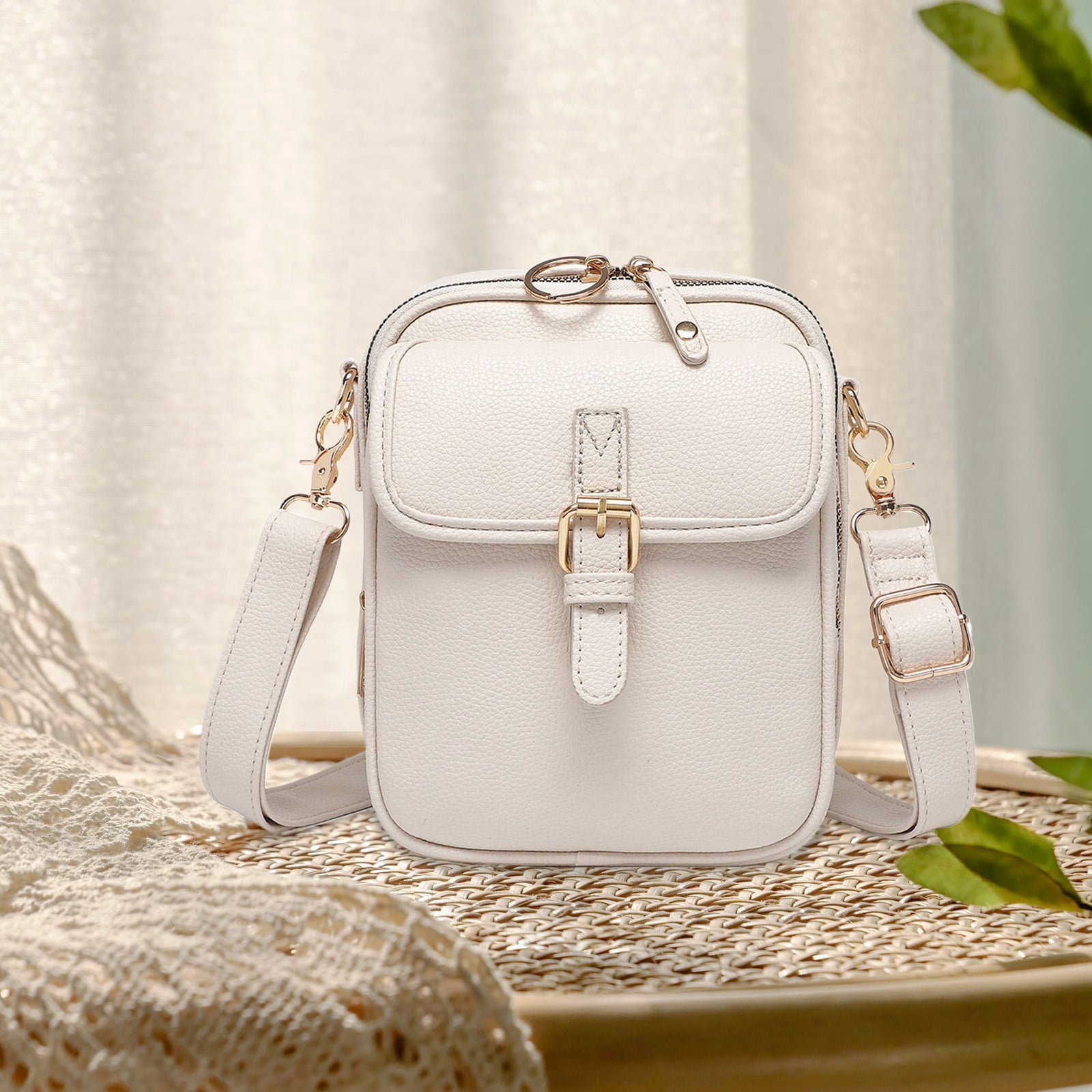 Women's Sculpture Crossbody Bag | Women's Purse Bag | Lightweight Adjustable Strap | Multi-Compartment | Travel Friendly | Everyday Carry Purse(White)