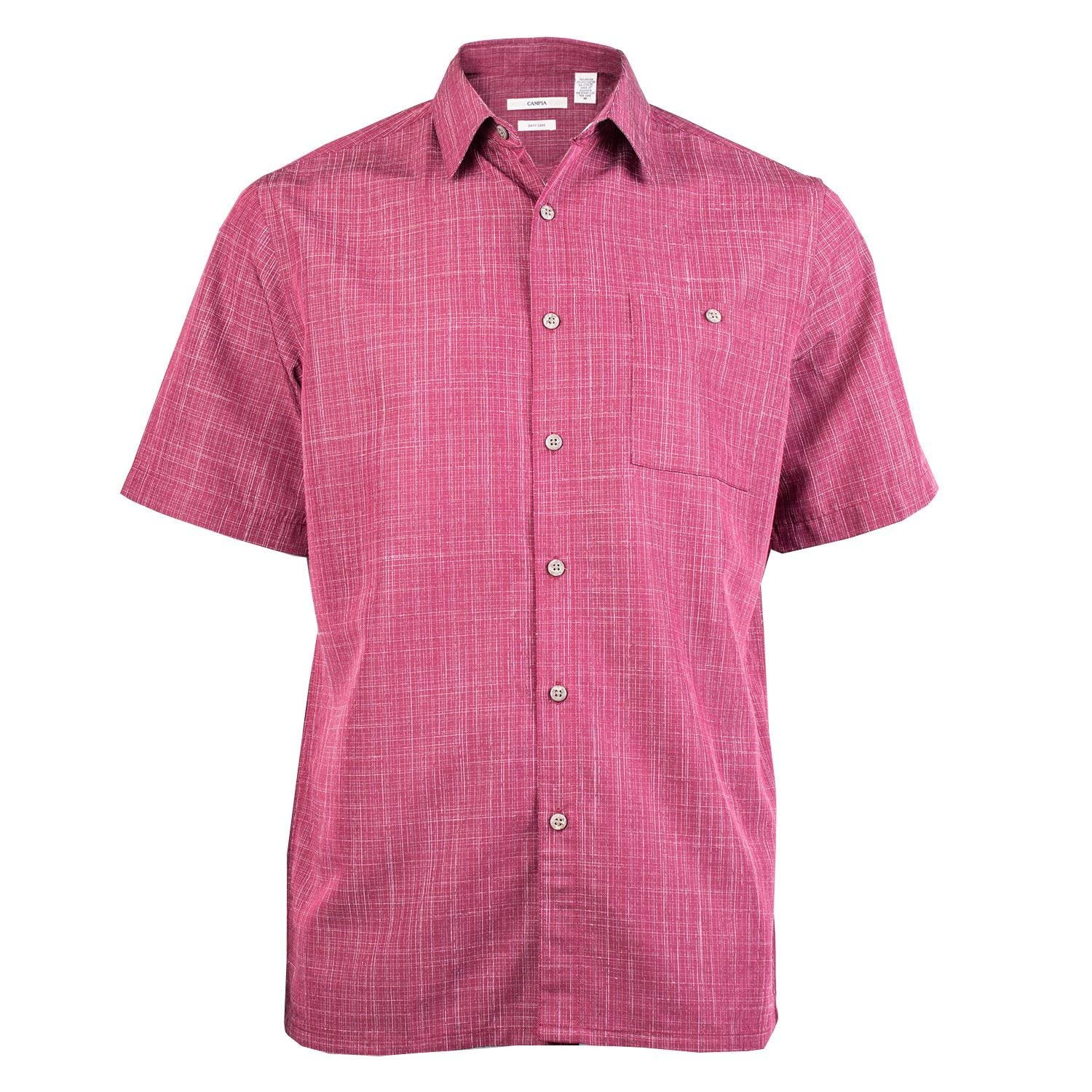Campia Moda - Campia Men's Textured Solid Shirt (Burgundy, L) - Walmart ...