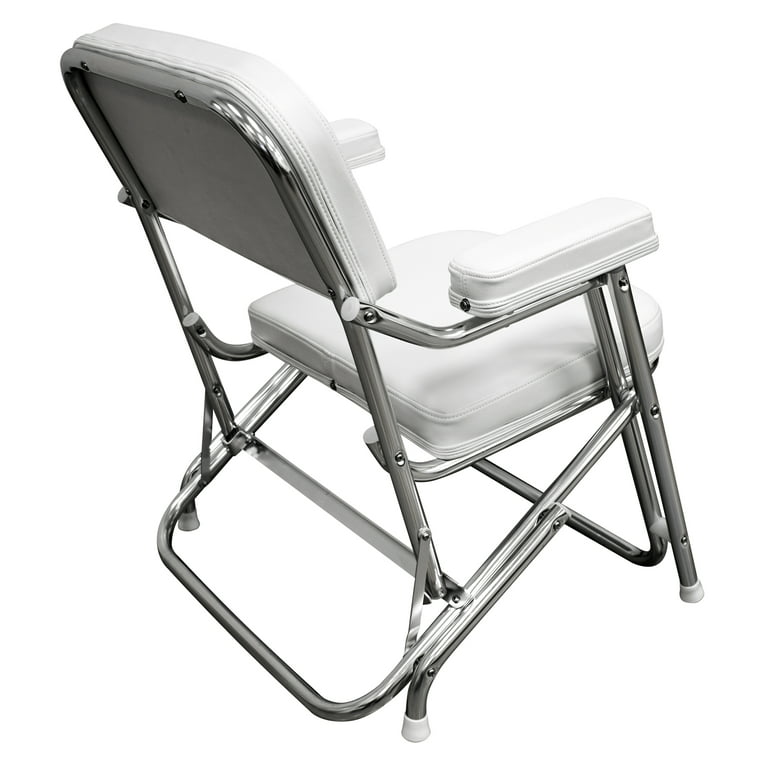 Wise 3316 Series Boaters Value Folding Deck Chair, White