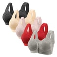 thumbnail image 4 of Sakmal Everyday Bralettes for Women Front Closure Side Smoothing Lace Beige Stretch Bras for Women 36,5-Pack, 4 of 4