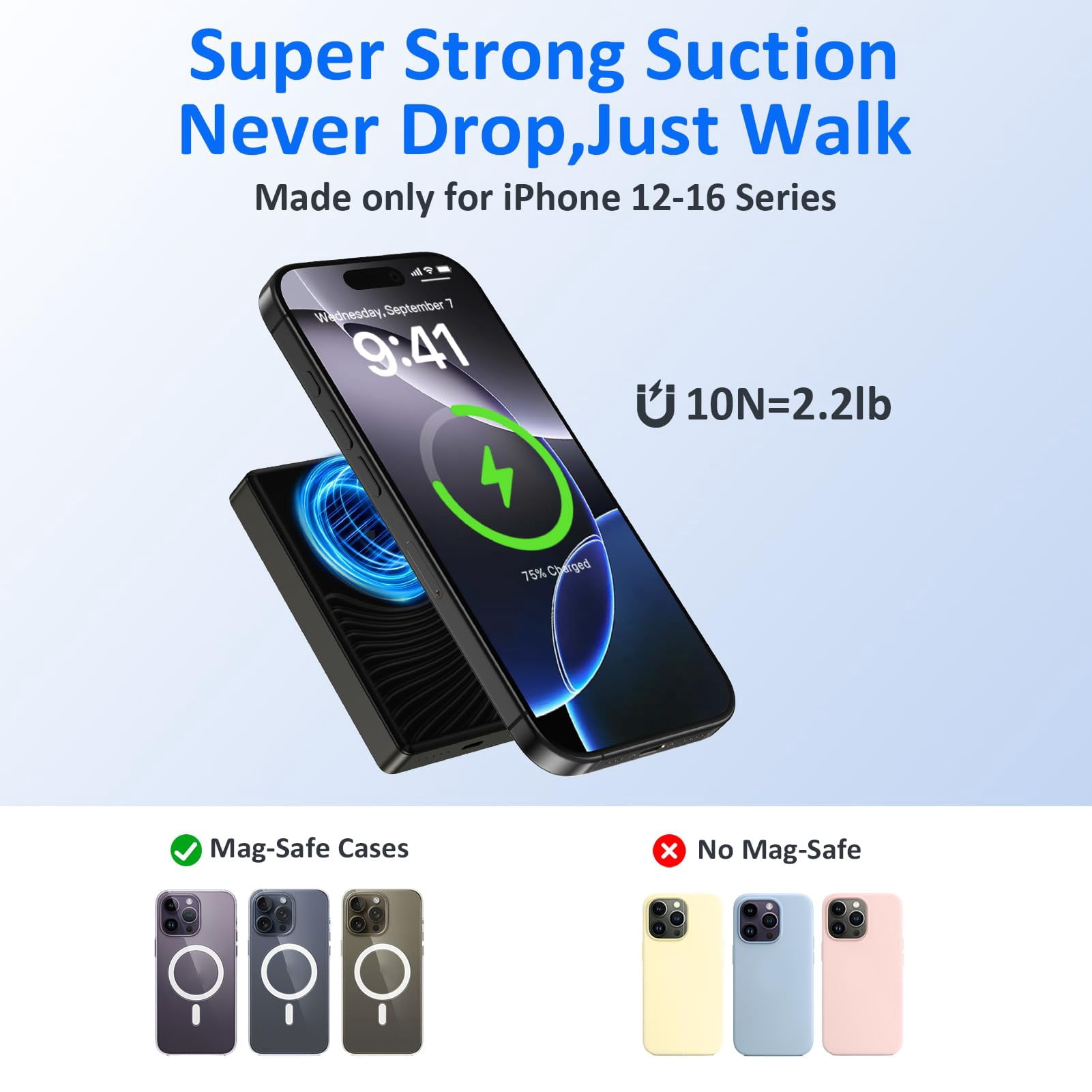Magnetic Power Bank,10000mAh Wireless Portable Charger 20W PD Magnetic Phone Charger Fast Charging w/ USB C to C Cable,Mini Backup Battery Pack Magsafe Charger Compatible for iPhone Samsung Android