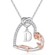thumbnail image 1 of Collar para mujer, joyería para mujer, collar con colgante de letra y corazón de rosa de colores, joyería para aniversario, día de San Valentín., 1 of 5