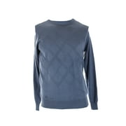 perry ellis persian blue diamond-knit crew-neck sweater m