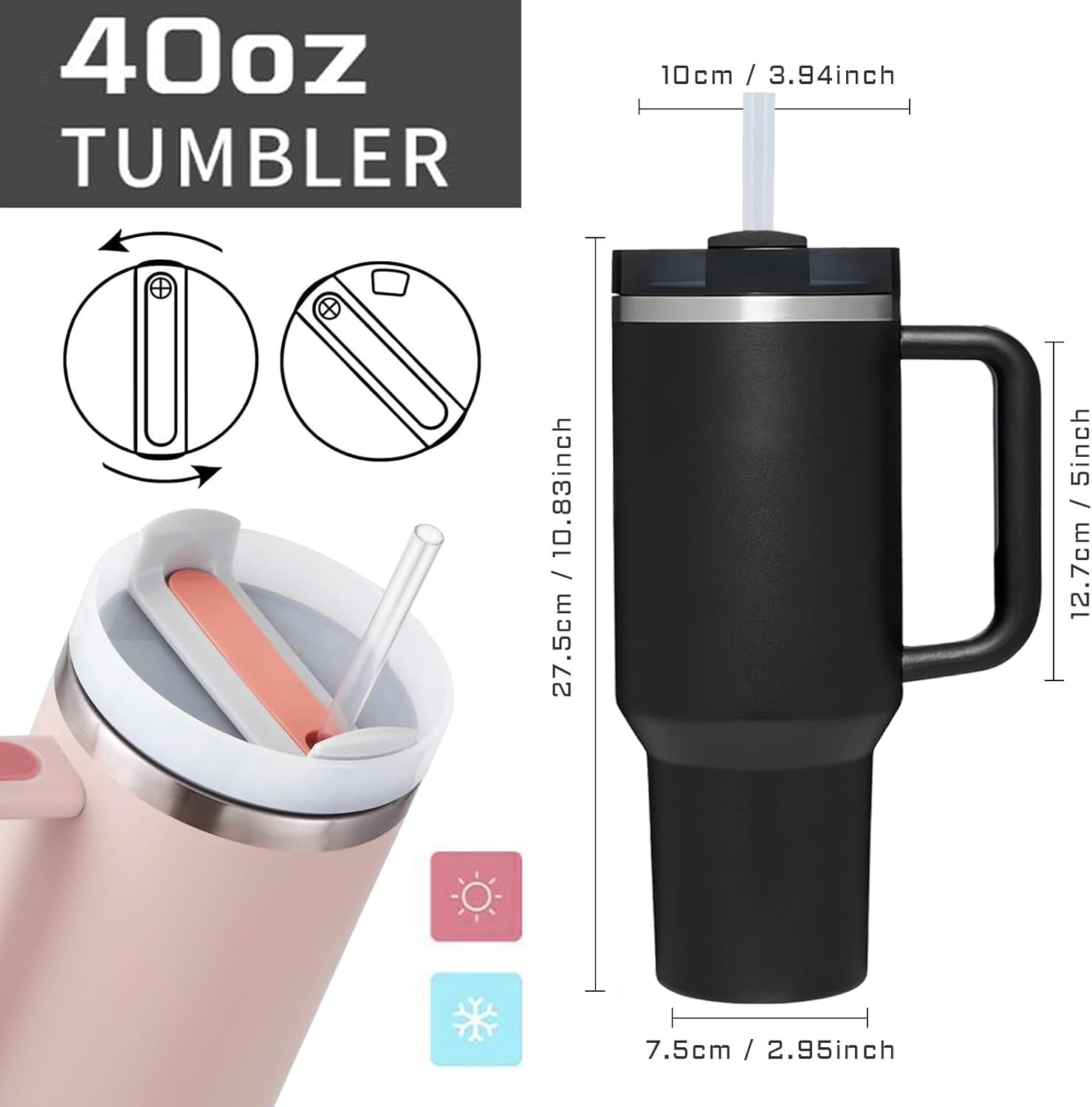 40 OZ Paw Tumbler with Handle.Dog Cat Lover Paw Gifts.Unique Birthday Christmas Gifts for Dog Cat Paws Lover.Personalized 40 OZ Paws Tumbler Gifts for Women Men.