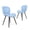 Black+Blue + Metal, variant on FENGFAN Upholstered Dining Chairs Leather Metal Legs 20 Inch Grey 2 Pack