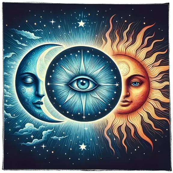 Tarots Tablecloth Flower Moon Sun Pattern Astrology Altars Cloth Divinations Card Table Cloth Tapestry Witchcrafts Supply