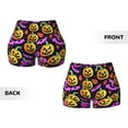 thumbnail image 6 of Athletic Shorts for Women, pumpkin halloween pink Seam Womens Shorts High Waisted Sport Running Workout Gym, 6 of 8