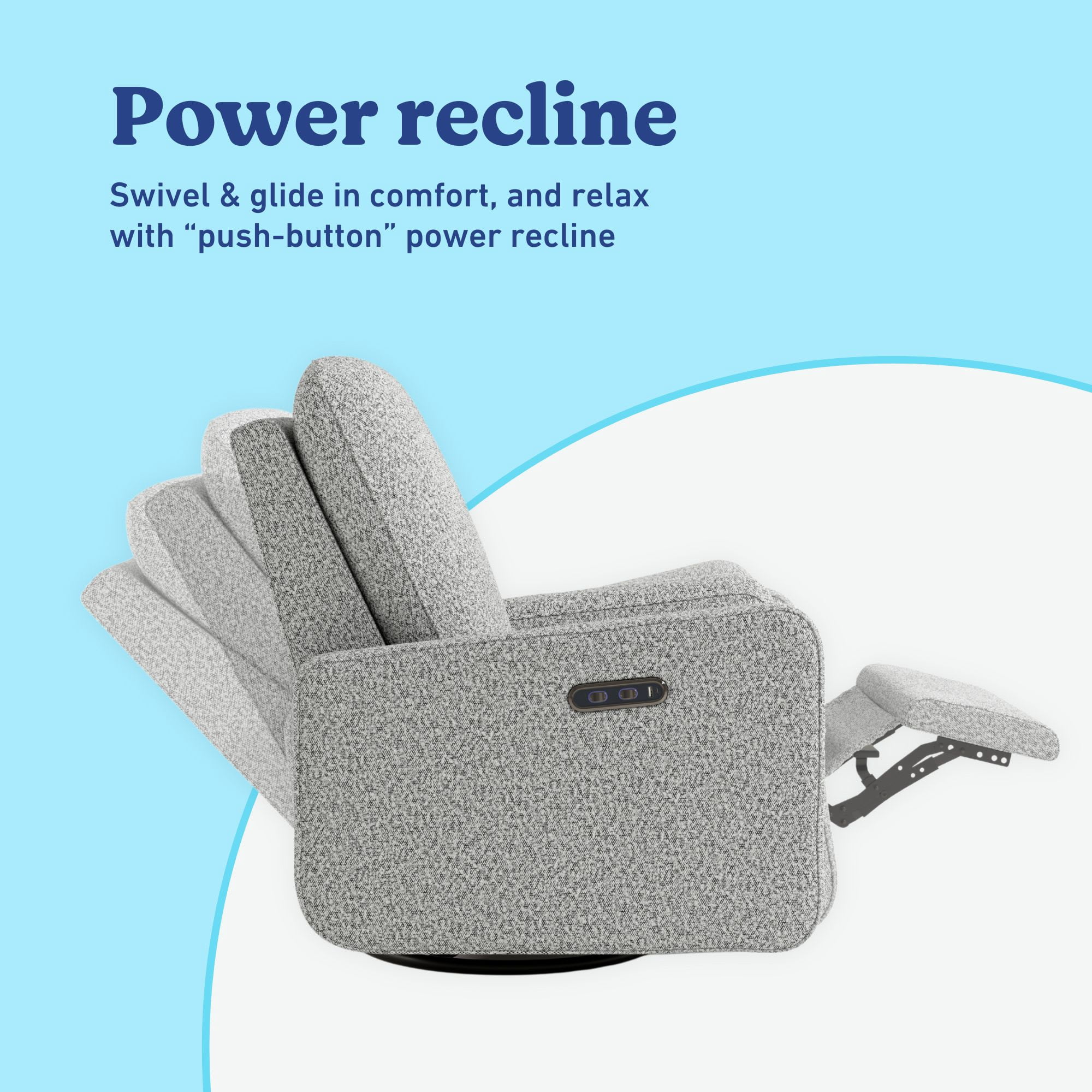 Graco Teddi Power Recliner, Salt & Pepper Boucle