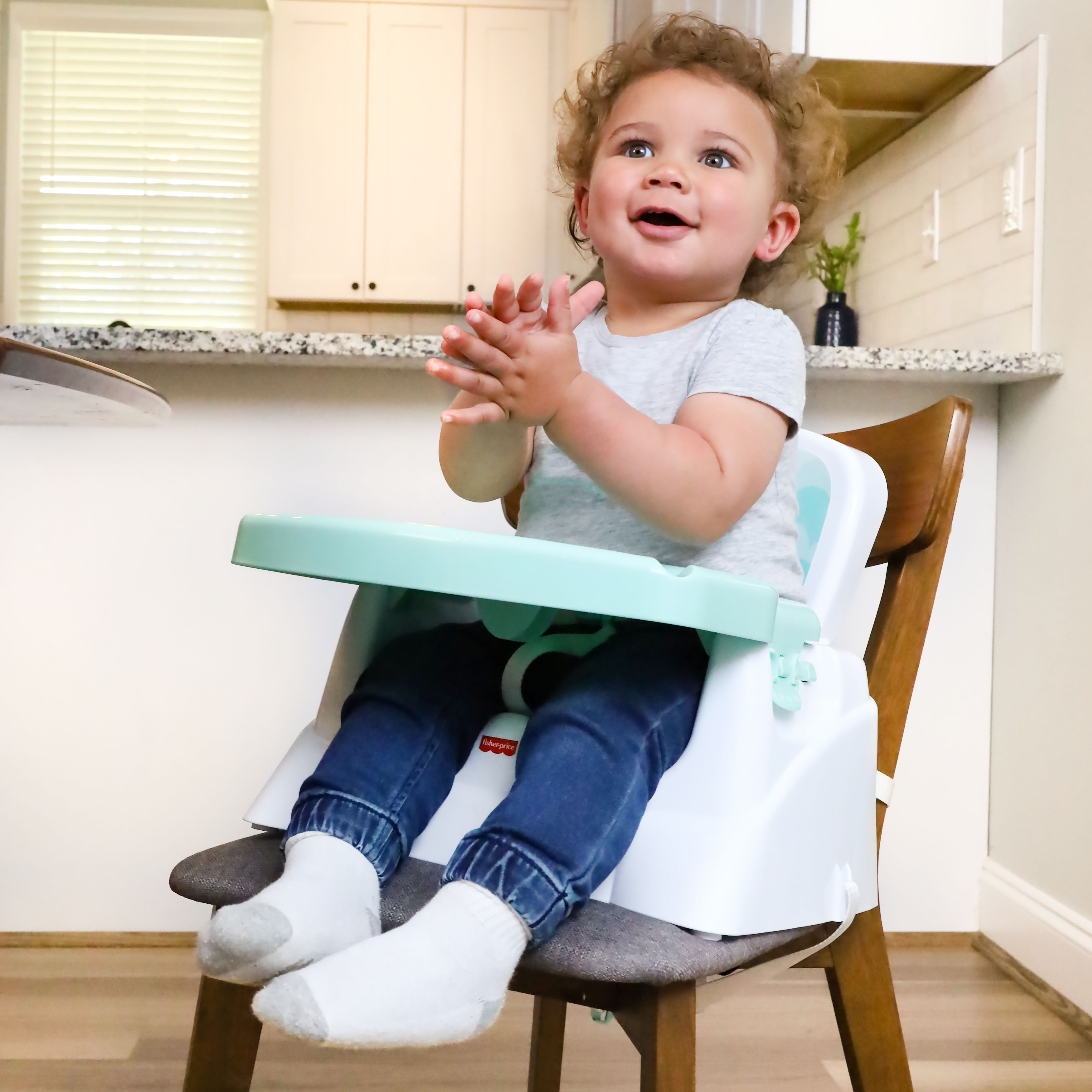 Fisher-Price Toddler Feeding Booster Seat with Adjustable Tray for Ages 1 and up