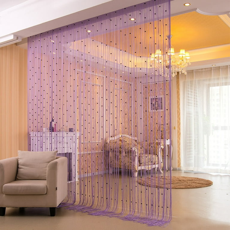 ANMINY Crystal Beads Door Curtain Room Divider Curtains String Tassel Room  Decor for Window Door Wall Screen, Purple