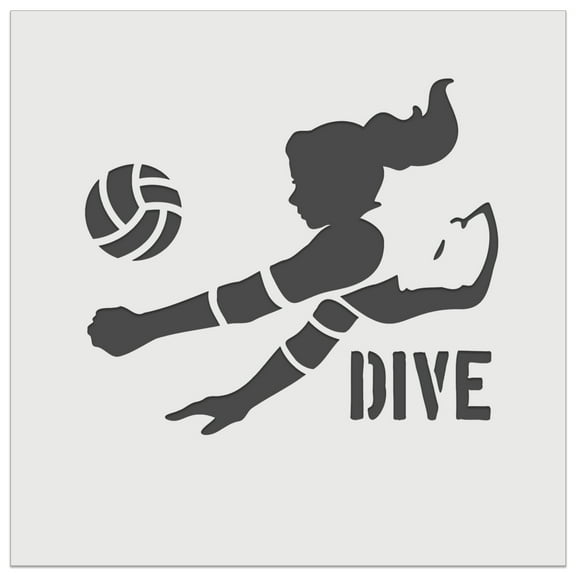 Volleyball Woman Dive Sports Move DIY Cookie Wall Craft Stencil - 5.5 Inch