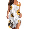 thumbnail image 1 of TSADFHJI Jupe Longue Mode Femme Aguichant Sans Manches Imprimé Dessin Animé Ourlet Ample Robe de Plage L Blanc, 1 of 5