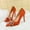 Saffron, variant on Women's Satin Rhinestone Bow Heel Pointed Toe Pumps
