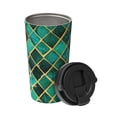 thumbnail image 2 of Fotbe Green Mosaic Glass Printed Insulated Travel Coffee Mug Spill Proof Leak Proof Stainless Steel Coffee Tumbler Reusable Coffee Cups with Lids Thermos, 2 of 8