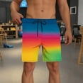 thumbnail image 7 of Mens Swim Trunks with Compression Liner Fashion Print Shorts Elastic Waist Drawstring Beach Shorts, 7 of 7