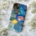 thumbnail image 5 of Blue Summer Vacation Phone Case, Surfer Ocean Sun Logo Collage Art, Durable Protective Cover for iPhone 17 16 15 14 13 12 11 Pro Plus Mini, 5 of 6
