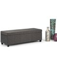 thumbnail image 2 of SIMPLIHOME Avalon Banc Ottoman Rectangulaire de 48 Pouces de Large à Dessus Relevable avec Rangement, en Tissu Tweed Gris Foncé Rembourré avec Grand Espace de Rangement pour le Salon, l'Entrée, la Chambre, Contemporain, 2 of 2