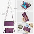 thumbnail image 2 of Crossbody Wallet Case for Samsung Galaxy A14 5G RFID Blocking Card Slots, PU Leather Wristband Strap Zipper Pocket Phone Case with Stand Secure Ring Buckle for Samsung Galaxy A14 5G, Deeppurple, 2 of 7