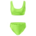 thumbnail image 5 of MIXUE Swim Suits for Women Summer Solid Color Strappy Square Collar Seamless Bra And Panty Set Sports Two Piece Tankini Beachwear,Green,M, 5 of 6