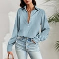 thumbnail image 3 of Heisall Womens Blouses Solid Color Lapel Collar Long Sleeve Button Front Puff Sleeve Shirts, 3 of 7