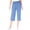 French Blue, variant on Woman Within Plus Size Elastic-Waist Pull-On Knit Pocket Capri Pants