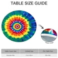 thumbnail image 6 of Colorful Rainbow Tie Dye Spiral Pattern Round Fitted Tablecloth with Elastic Edge,Dining Table Cover Waterproof,Outdoor Round Tablecloth for Camping,Dining,Indoor and Outdoor, 6 of 7
