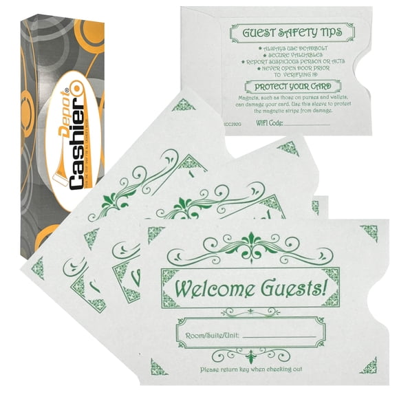 1000 Cashier Depot Porte-Clés Enveloppe/manchon "Accueil Invités" 2 3/8 Pouces x 3 1/2 Pouces Papier Blanc Robuste 24lb, 1000 Manchons (2 Boîtes de 500 Ch.)