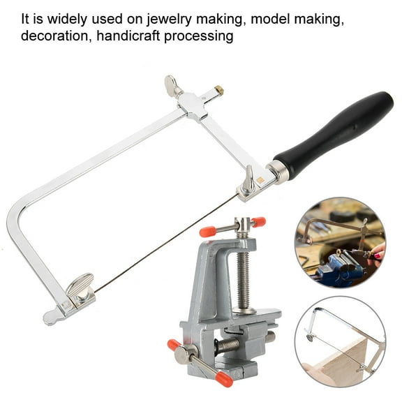 ACOUTO Jewelers Sawbow Saw Frame 12 Blades & Mini Bench Vise with Clamp Jewelry Making  Craft Tool
