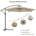 thumbnail image 6 of Devoko 10 ft Outdoor Patio Offset Umbrella Shade Market Hanging Umbrella with Cross Base, Beige, 6 of 7