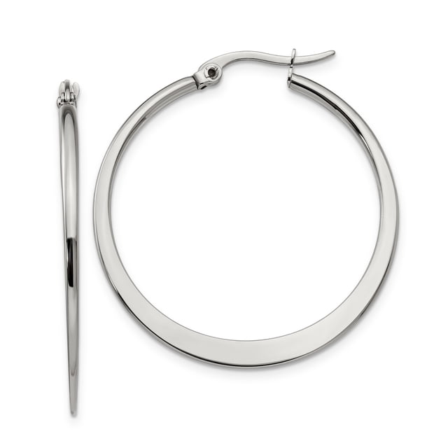 Stainless Steel 34mm Hoop Earrings