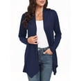 thumbnail image 3 of JWD Womens Casual Lightweight with Pocketes Long Sleeve Open Front Cardigan Navy Blue-XX-Large, 3 of 6
