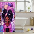 thumbnail image 5 of Black Shower Curtain Gaming Afro Bath Curtain 72"Wx72"L,American African Princess Magical Waterproof Bathroom Curtains Teenager,Cute Room Decor, 5 of 6