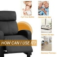 thumbnail image 7 of CL.HPAHKL Adjustable Reclining Chair, Small Recliner Sofa Chair with Thick Seat Cushion PU Leather Winback Single Sofa with Lumbar Support Push Back Recliner Chair for Bedroom, Home Theater, Black, 7 of 7