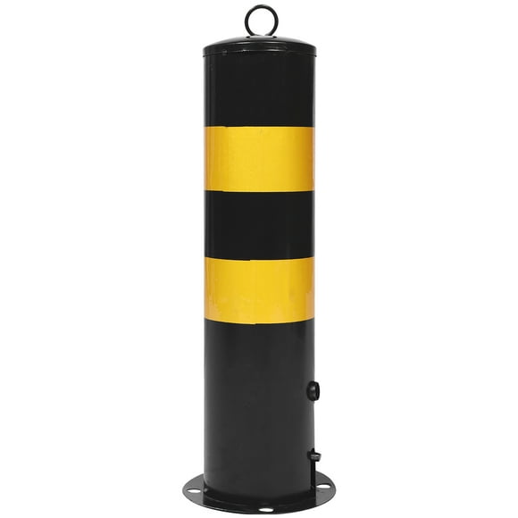 Black Steel Safety Bollard Post for Fencing Durable Oxidation Resistant 7.5 Feet Tall