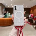 thumbnail image 1 of Transparent Magnetic Phone Case For iPhone 16 15 14 13 Mini 12 11 Pro XS Max XR 8 7 Plus Crossbody Strap Rope For Magsafe Cover LUHAN, 1 of 7