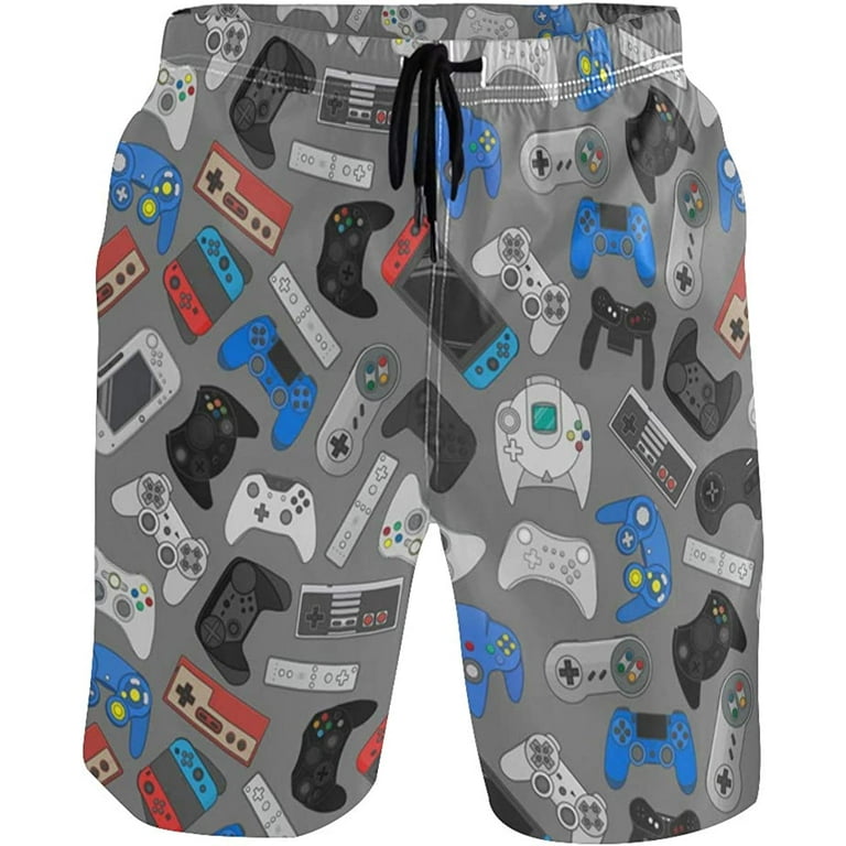 Men's Video-Game Swim Trunks Board Shorts Lightweight Quick Dry Drawstring  Bathing Suits S-3XL