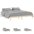 thumbnail image 2 of vidaXL Bed Frame without Mattress 39.4"x74.8" Solid Wood Pine Twin, 2 of 12