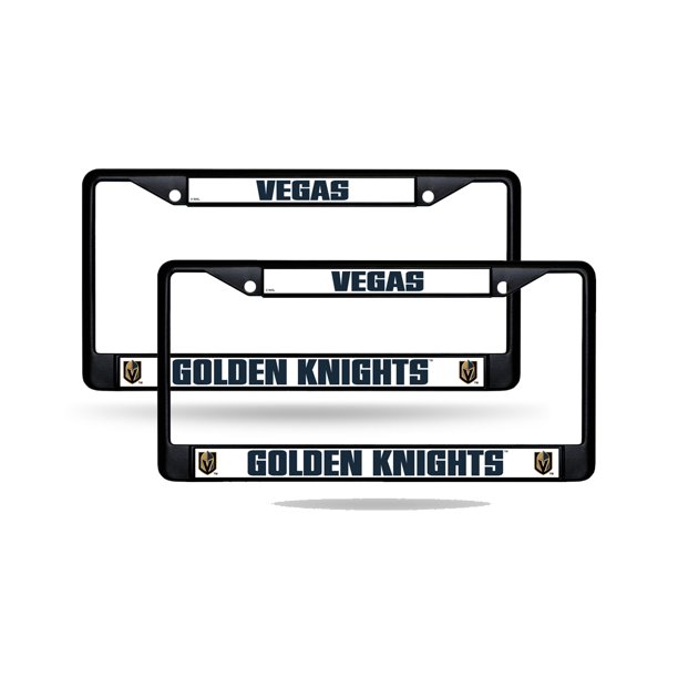 Las Vegas Golden Knights NHL Black Metal (2) License Plate Frame Set