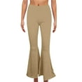thumbnail image 1 of aidice Plus Size Pants for Women Summer Mid Waisted Slim Fitting Cropped Yoga Athletic Flare Pants, 1 of 5